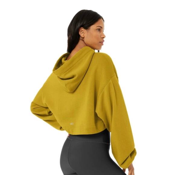 Alo Yoga Bae Hoodie Sweatshirt in
Chartreuse Large Cropped Oversized Green - Picture 3 of 12